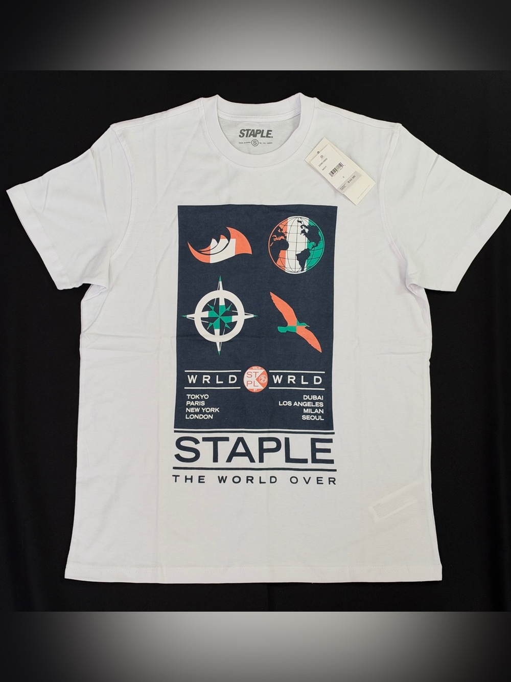 Staple New With Tags The World Over Shirt Size Small- White Graphic